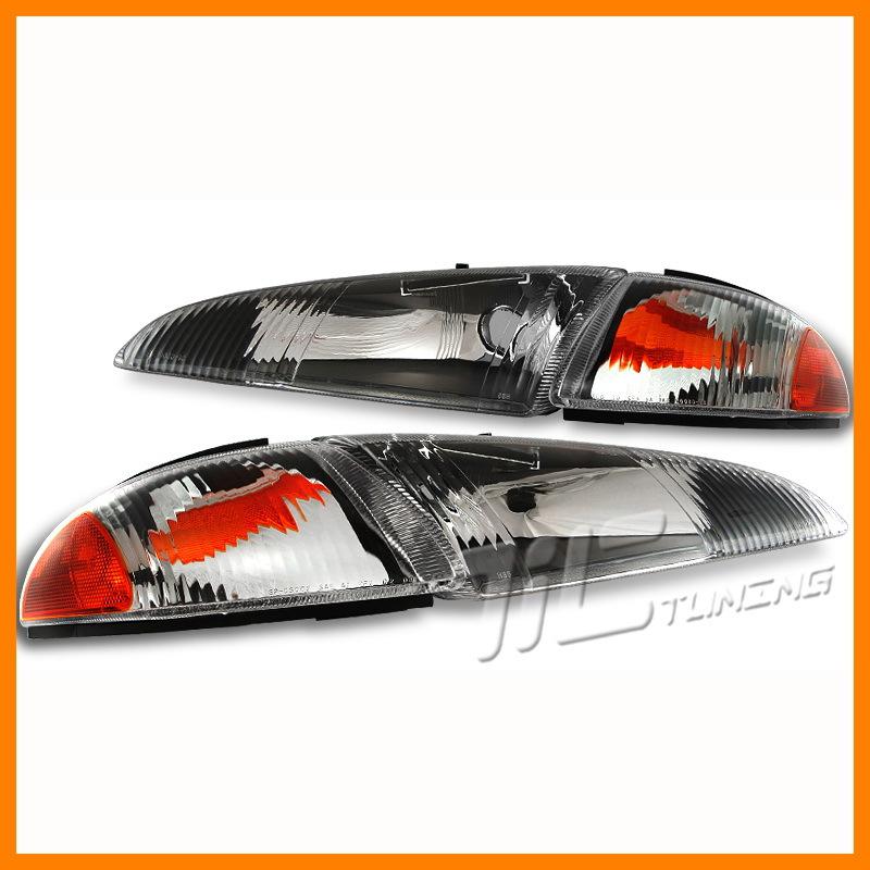 1993-1997 intrepid euro headlight black bezel corner lamp amber side marker pair