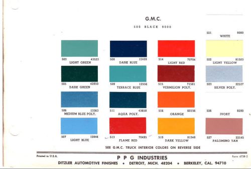 1964 1965 1966 1967 1968 gmc trucks van pickup 64 65 68 paint chips 67 ditzler 3