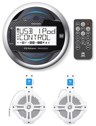 Dual mgh20 marine boat digital recevier w/iphone/ipod control+wakeboard speakers