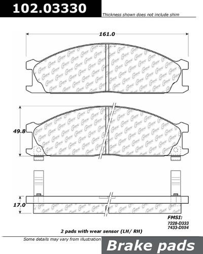 Centric 102.03330 brake pad or shoe, front-c-tek metallic brake pads