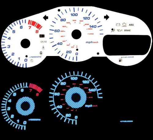 New 00-05 toyota celica gt mt/at blue indiglo glow white gauge