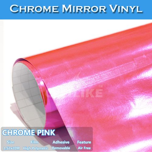 Carlike air bubble free chrome mirror pink car wrap film