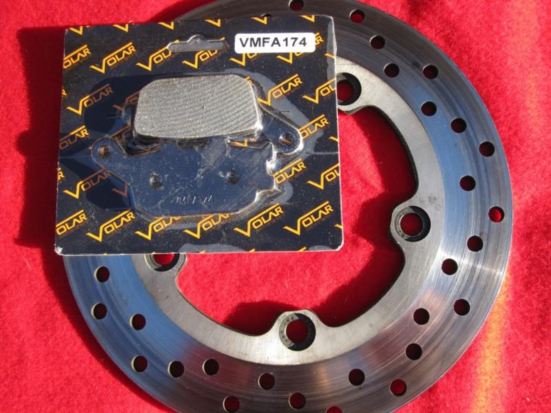 Yamaha yzf r6 r6s rear brake disc rotor with new volar vmfa174  pads