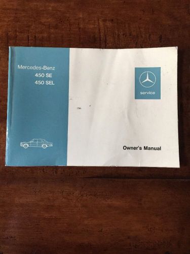 Original 450 se, 450 sel mercedes benz owners manual