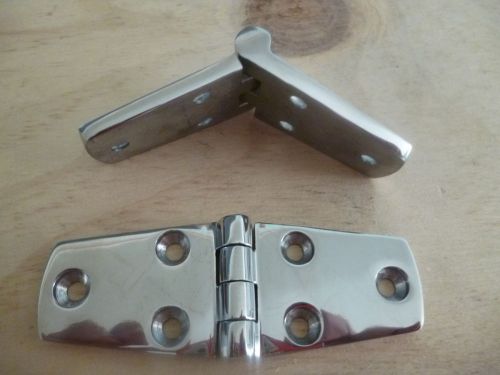 Door / hatch hinge 102mm x 38mm marine cast 316 stainless steel -  polished x 2