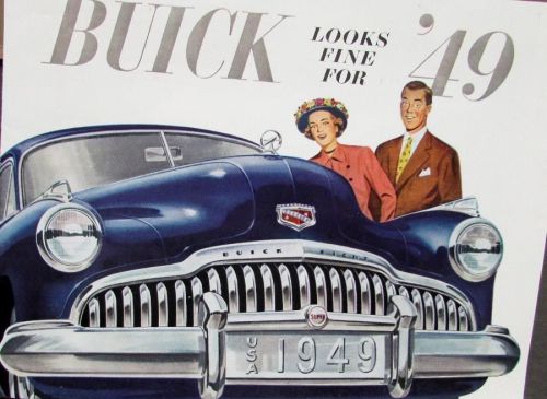 1949 buick super series 50 roadmaster series 70 color sales brochure original