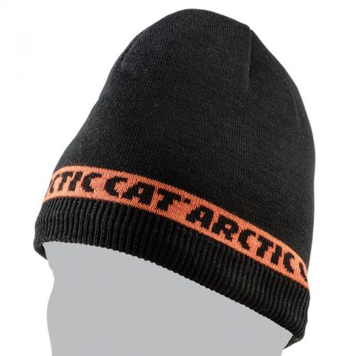 Arctic cat orange stripe knit fleece lined beanie - black with orange - 5273-074