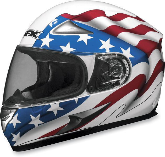 Afx fx-90 flag motorcycle helmet white 2xl/xx-large