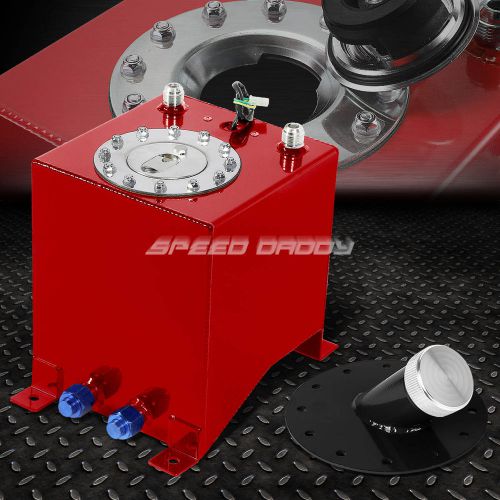 2.5 gallon/9.5l red aluminum fuel cell gas tank+cap+level sender+45° filler neck