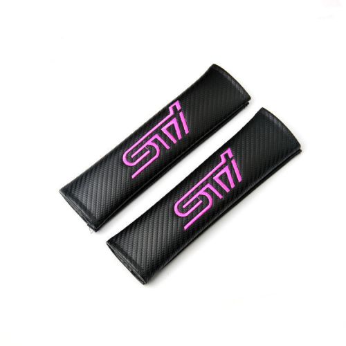 2pcs sti car seat modified parts carbon fiber seat belt shoulder pads cushion