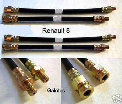 Renault r8 front &amp; rear brake hoses set for, 4 pieces new recently made*