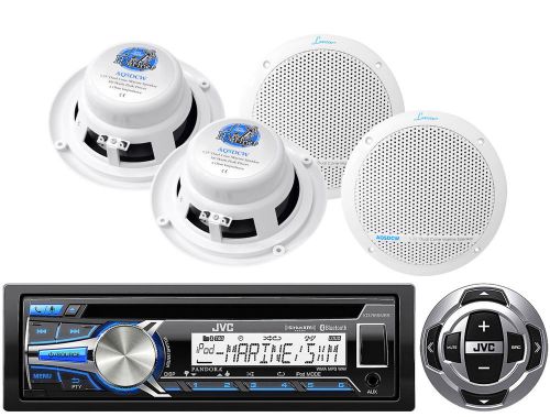 Lanzar marine 5.25&#034; 300w speakers,bluetooth usb cd marine radio and wired remote