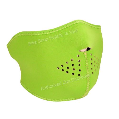 Zan headgear wnfm142gh, neoprene half mask, rev to blk, hi-vis safety lime green