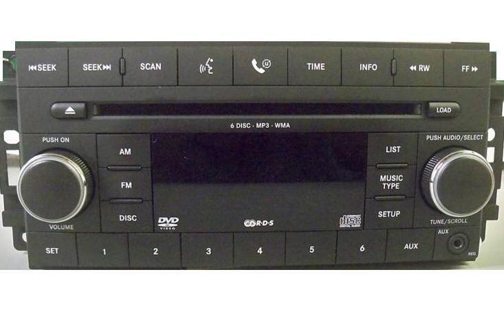 Chrysler dodge jeep radio 6 disc mp3 cd dvd player sirius aux in req 05064933ac