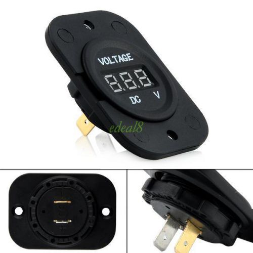 Dc 12-24v motorcycle led digital display voltmeter voltage meter round panel 76