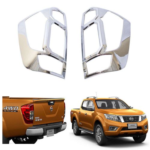 Tail light rear lamp chrome cover trim fit nissan navara np300 pickup 2014-15