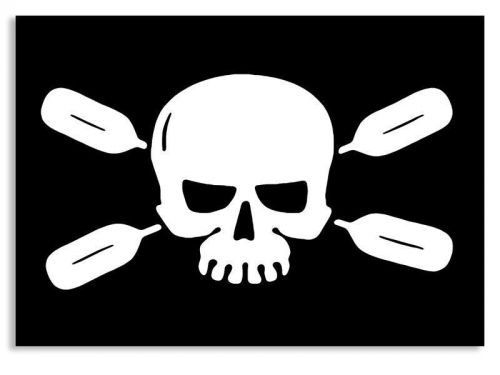 Skull with paddles #2 - fishing - kayaking - kayaker - truck - vinyl decal