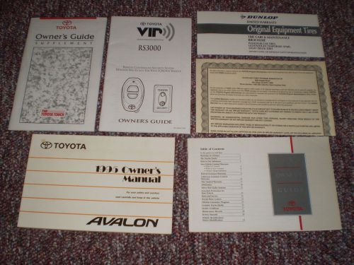 1995 toyota avalon complete car owners manual books guide all models