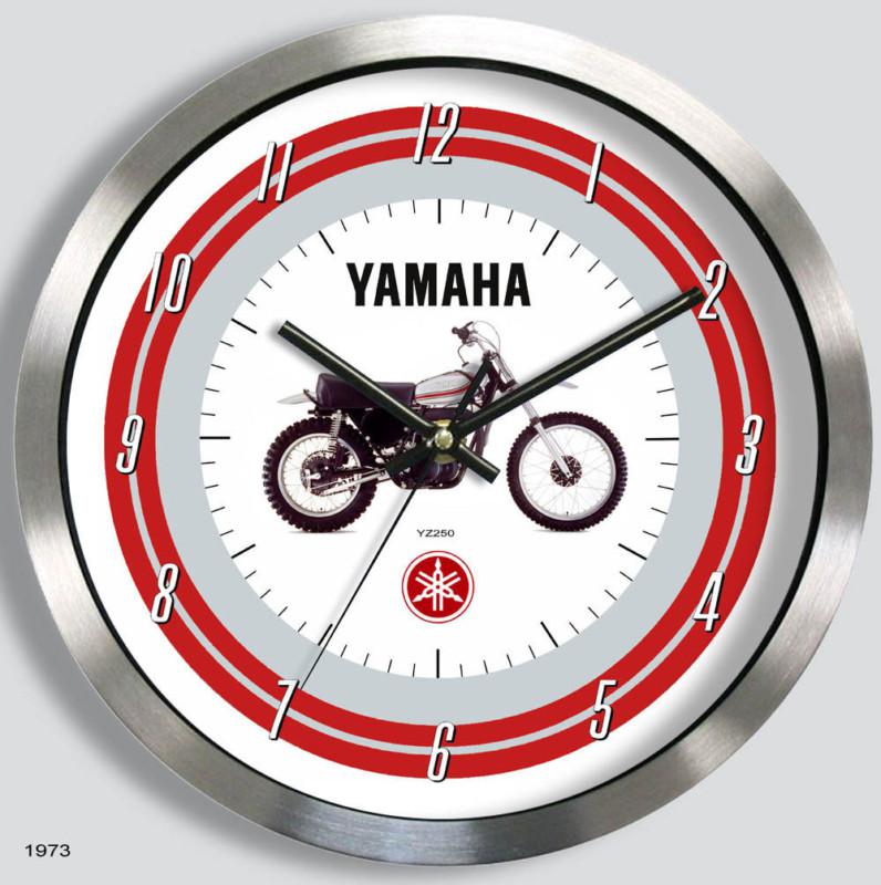 Yamaha yz250 motorcycle metal wall clock 1973 yz-250