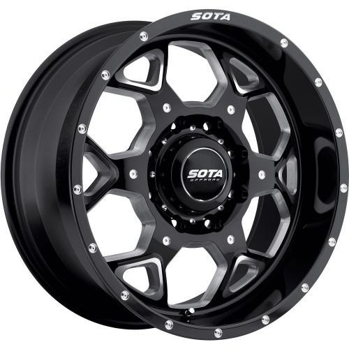 20x9 black sota skul 8x6.5 +0 wheels toyo open country mt 33x12.50r20lt tires