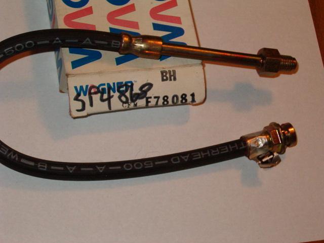 1971 1972 amc javelin, gremlin, hornet front brake hose nos wagner