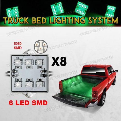 48 led cargo area rear lamp bright green kit universal 8pc pickup truck bed