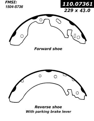 Centric 111.07361 brake pad or shoe, rear-new brake shoe-preferred