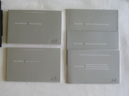 2013 infiniti jx35 oem owner&#039;s owners manual set w/case &amp; navigation guide (n)