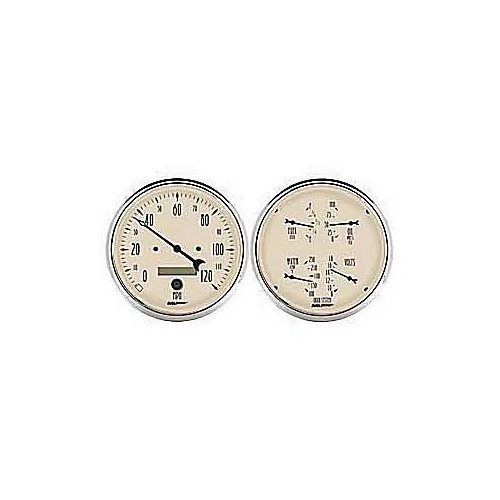 Autometer gauge kit antique beige speedo water temp fuel level volt oil 1800