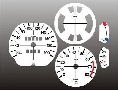 1973-1976 bmw 2002 kmh metric instrument cluster white face gauges km/h 73-76