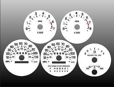 1995-1999 monte carlo lumina tach instrument cluster white face gauges 95-99