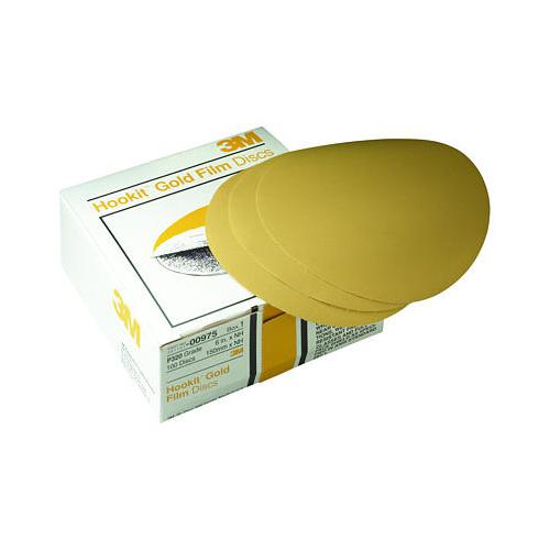 3m 6" 320 grit hookit gold sandpaper sanding disc 100 in a box 0975