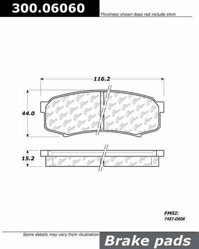 Centric 300.06060 brake pad or shoe, rear-premium semi-met pads w/shims