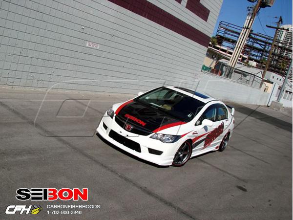 Seibon carbon fiber ts-style carbon fiber hood kit auto body acura, honda civic,