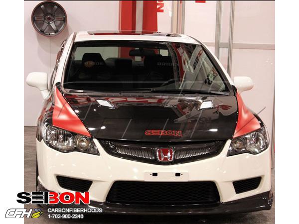 Seibon carbon fiber mg-style carbon fiber front lip acura, honda civic, csx 06-1