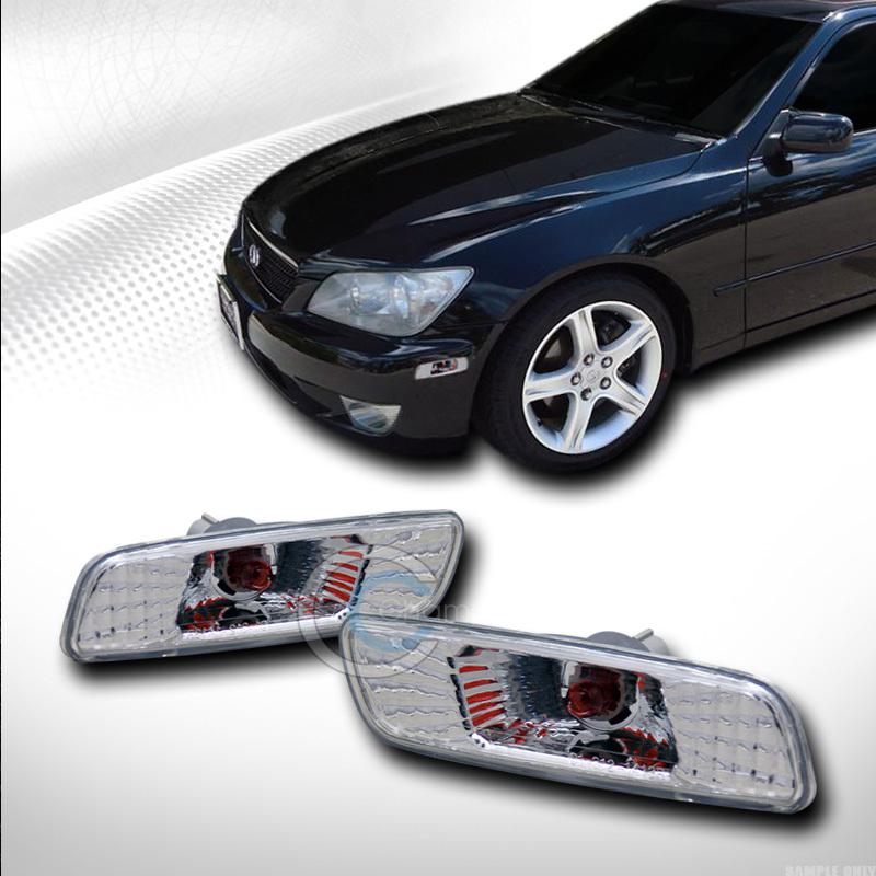 Depo euro chrome front bumper side marker lights lamps 01-05 lexus is300 altezza