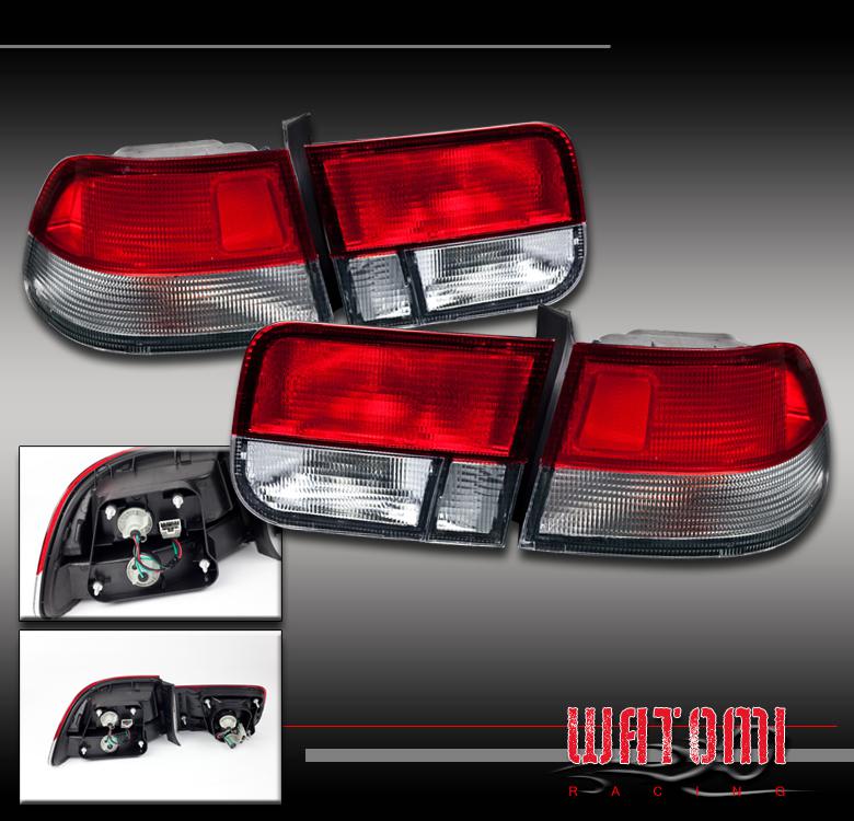 96-00 honda civic dx coupe altezza tail light red/clear