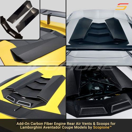 Scopione carbon fiber roof air vents &amp; scoops for lamborghini aventador - coupes