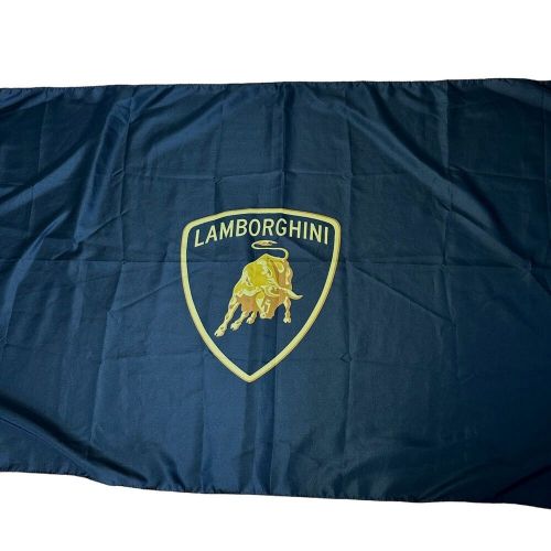 Lamborghini 3x5 ft black banner racing flags car show garage man cave wall decor