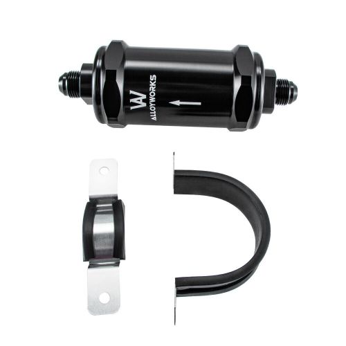 In-line fuel filter -8an in/out with 10 micron replaceable fiberglass element us