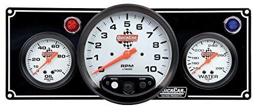 Quickcar racing    61 6731    2 1 gauge panel op wt w  5in tach black