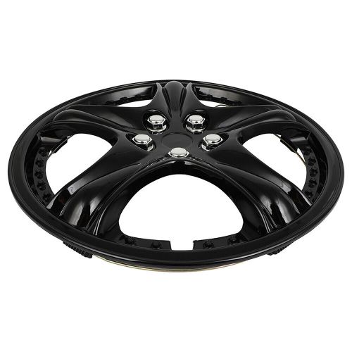 4 pcs hub caps 13 inch wheel cover universal black trim kit