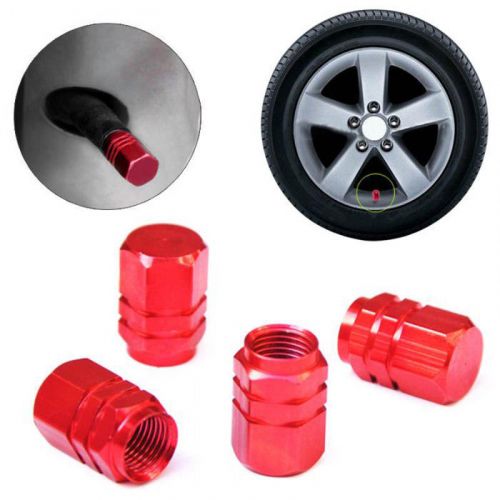 4pcs car tire valve cap tyre valve stem air dust wheel rim red caps cover