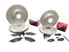 For abarth 500 595 competizione 1.4 front rear drilled grooved brake discs pads
