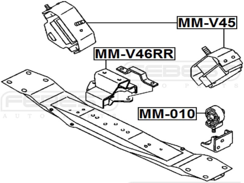 Mitsubishi pajero ii v14w-v55w 1991-2004 rear engine mount oem mr319623