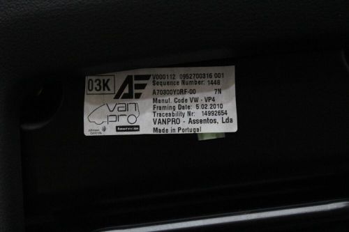 Original seat vw sharan 7n seat alhambra rear center gray black fabric 1000km-