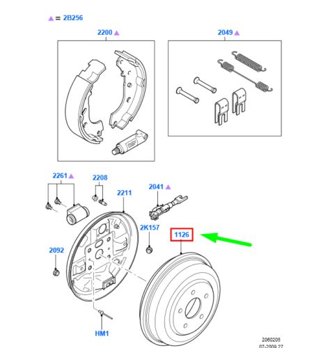 Ford transit connect mk1 rear brake drum at16-1126-aa 5135045 new original-