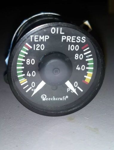 Beechcraft oil pressure and oil temperature gauge.