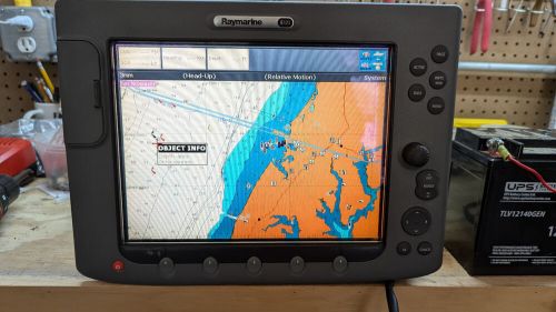 Raymarine e120 e02013 gps chart plotter fishfinder radar mfd w/ sun cover