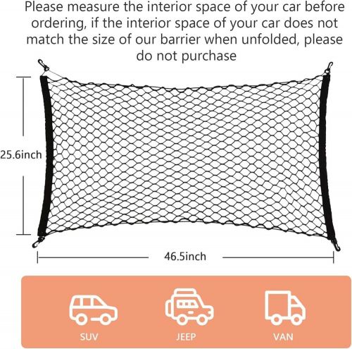 Dog car net barrier for suv - pet divider back seat 47*27 inches, black